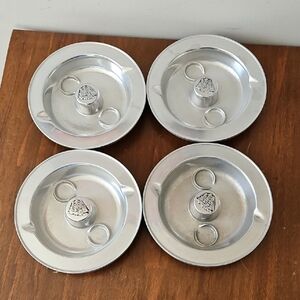 Vintage Wilton Sailing Ship Pewter Cigar & Cigarette Ashtrays Lot Of 4 USA